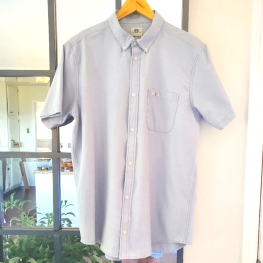 SUN DIEGO Men's Woven Short Sleeve Button Down Surf/Skate Shirt Size Large